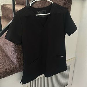 Medium FIGS two pocket black scrub top